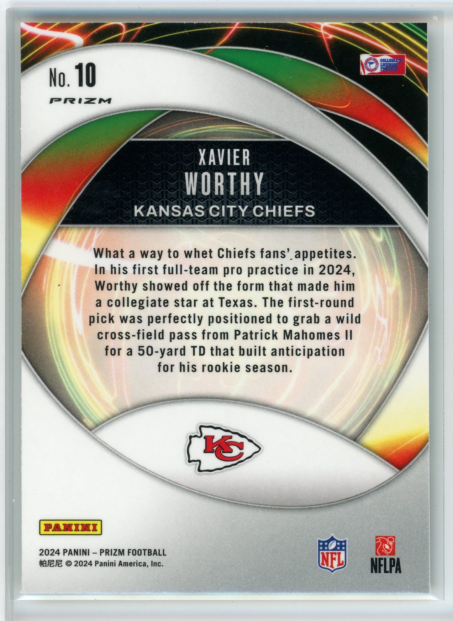 2024 Panini Prizm #10 Xavier Worthy Portals No Huddle