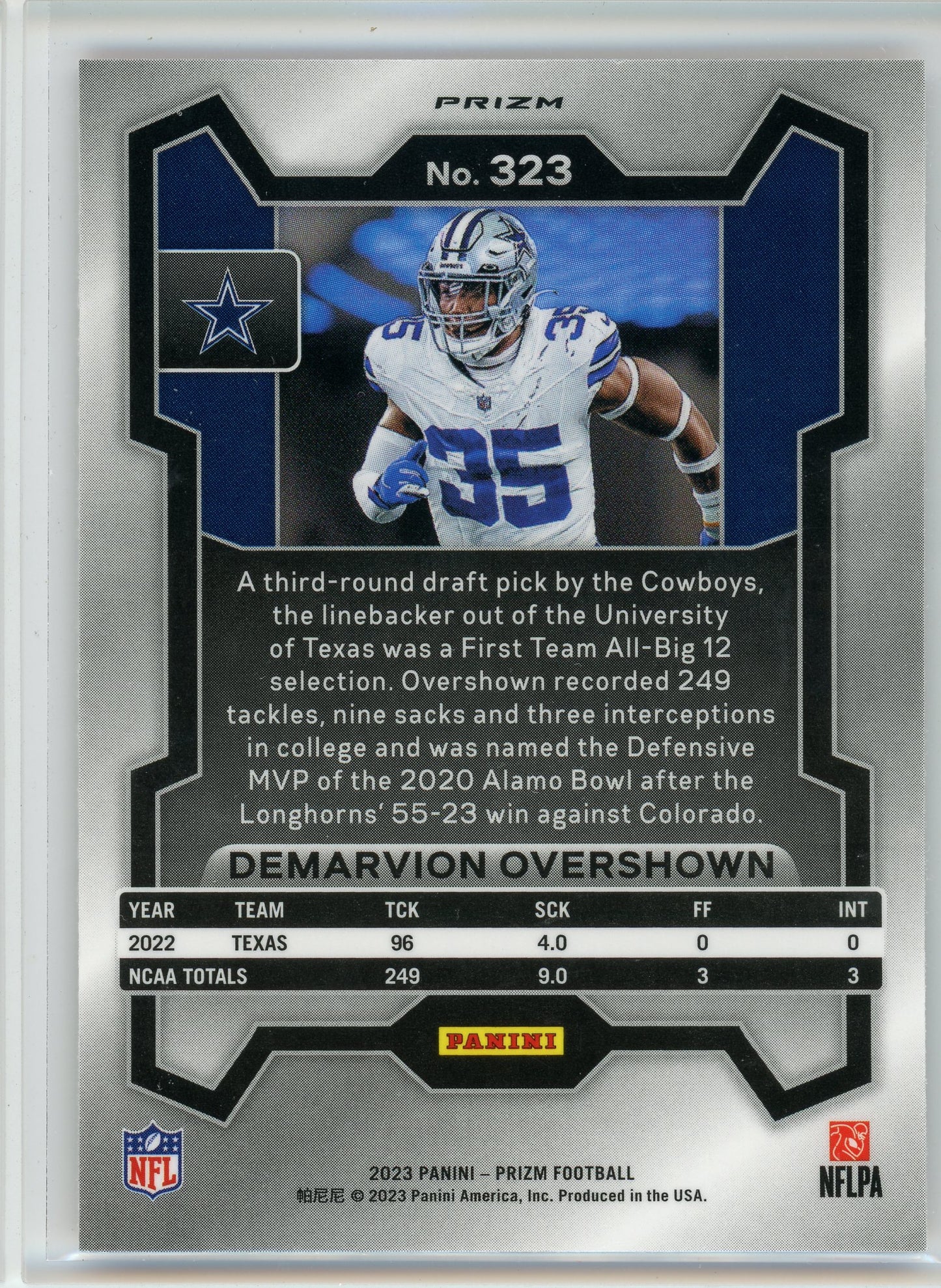 2023 Panini Prizm #323 Demarvion Overshown Red Speckle Prizm