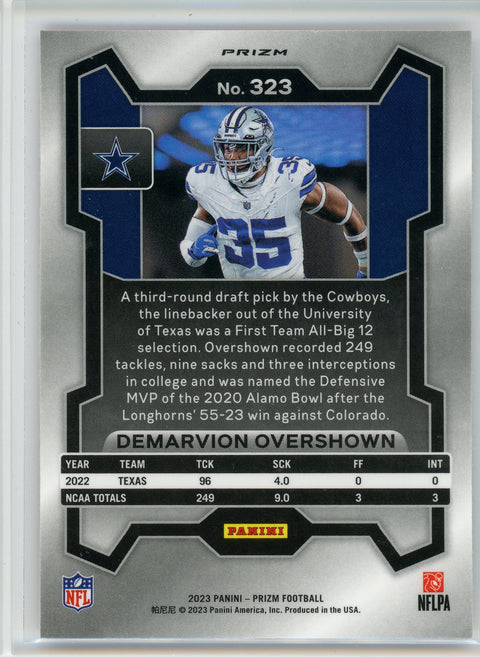 2023 Panini Prizm #323 Demarvion Overshown Red Speckle Prizm