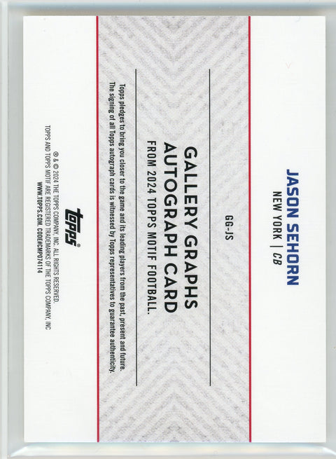2024 Topps Motif #GG-JS Jason Sehorn Gallery Graphs Auto /25