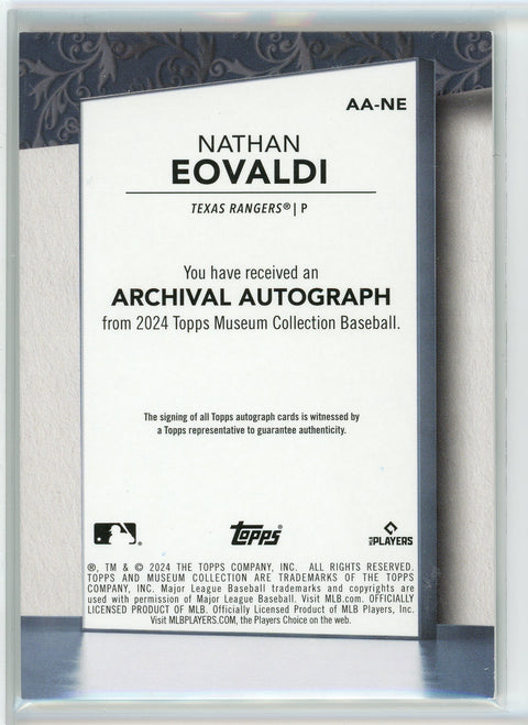 2024 Topps Museum Collection #AA-NE Nathan Eovaldi Archival Autograph /299