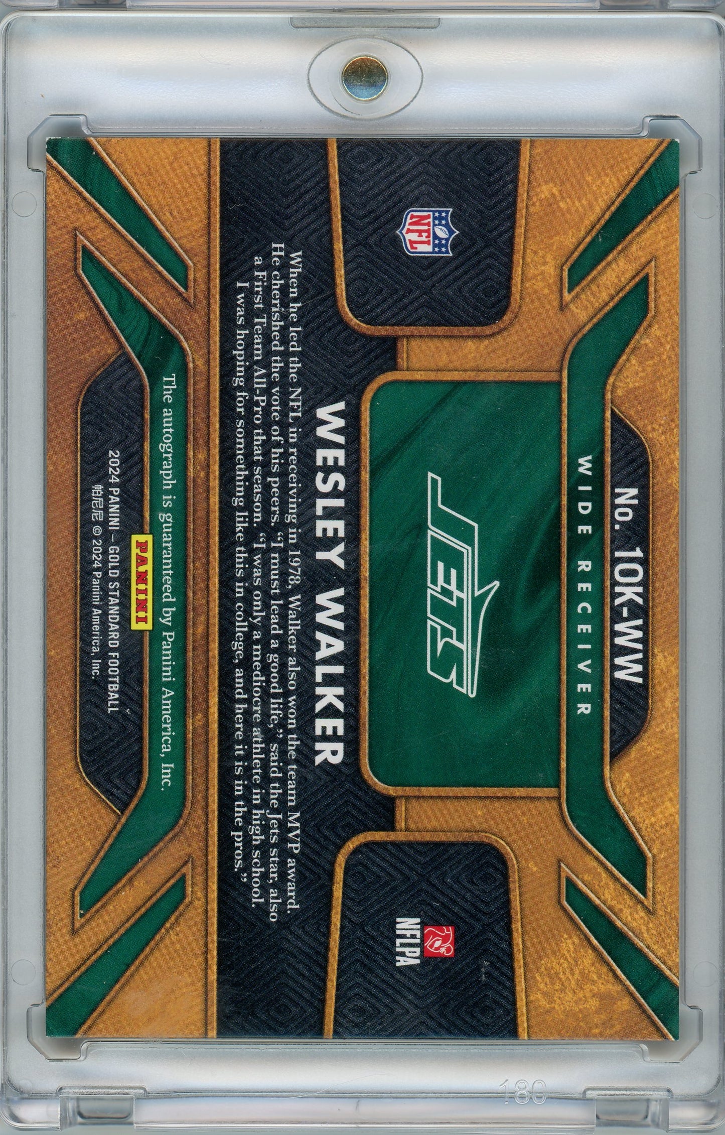 2024 Panini Gold Standard #10K-WW Wesley Walker 10K Auto /49