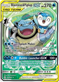pokemon SM - Cosmic Eclipse Blastoise & Piplup GX (Alternate Full Art)