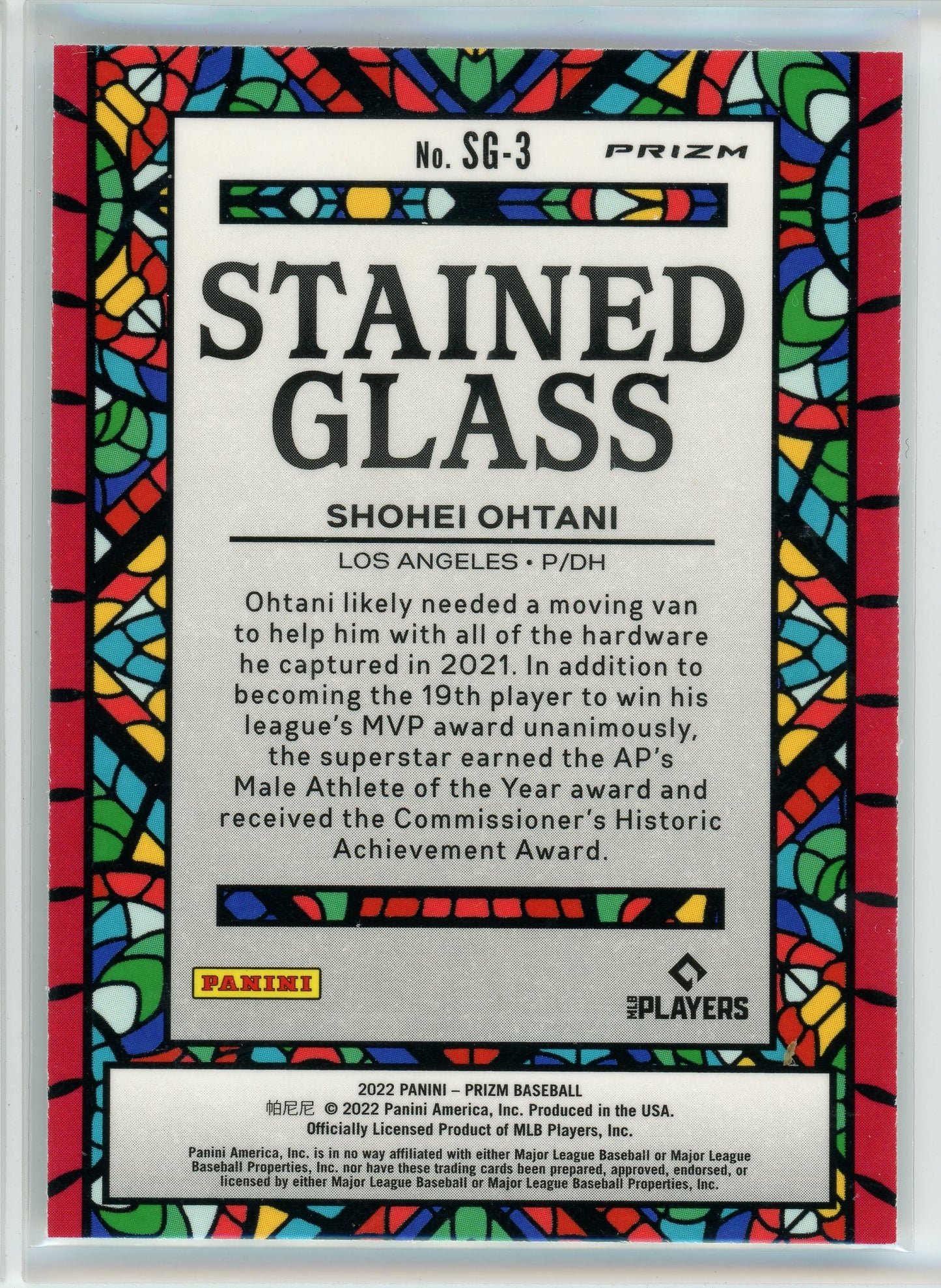 2022 Panini Prizm #SG-3 Shohei Ohtani Stained Glass