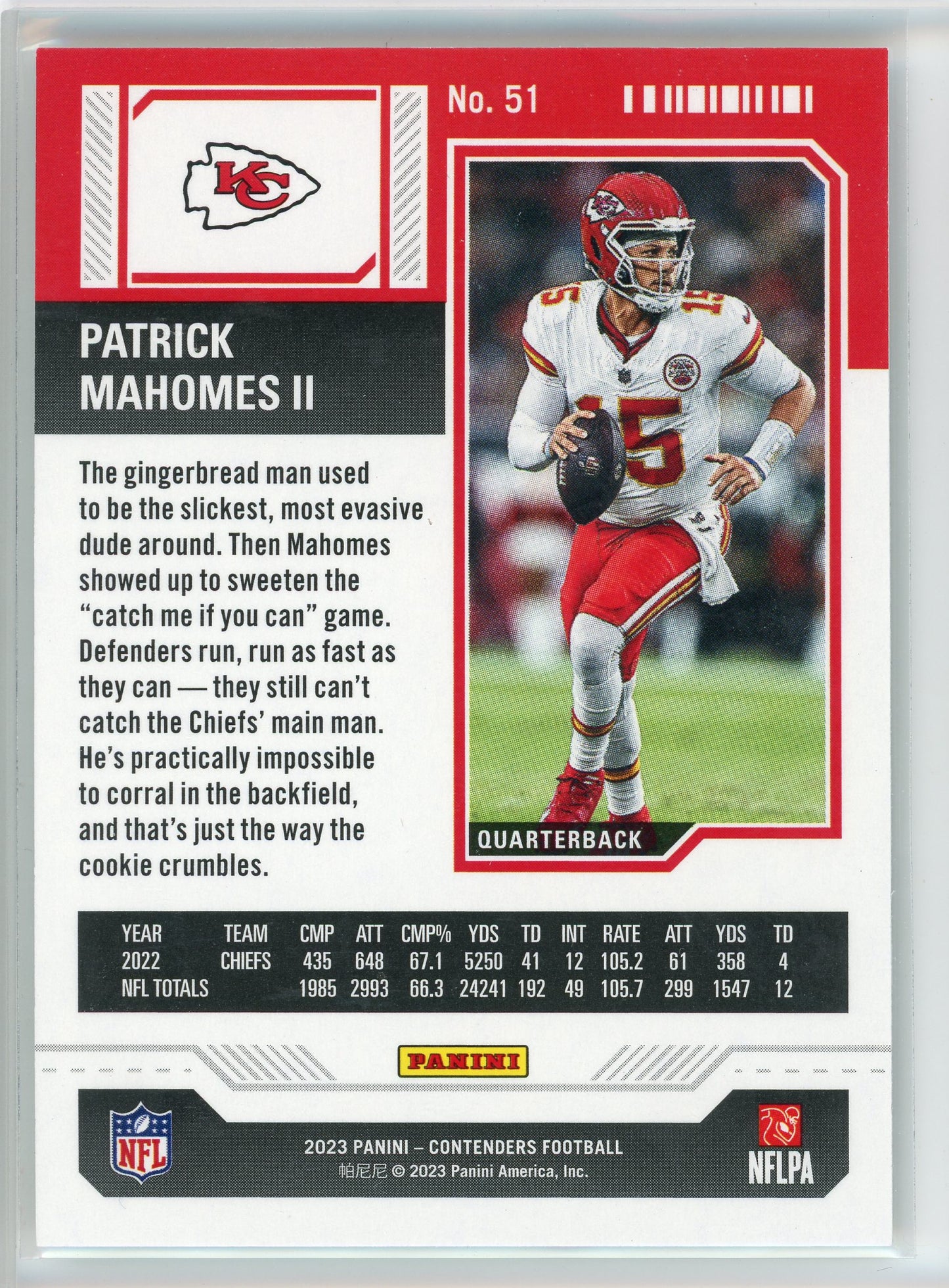 2023 Panini Contenders #51 Patrick Mahomes II Season Ticket Retail
