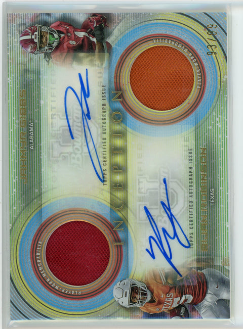 2023 Bowman Inception #DADR-GR Jahmyr Gibbs/Bijan Robinson Dual Relic Auto /99