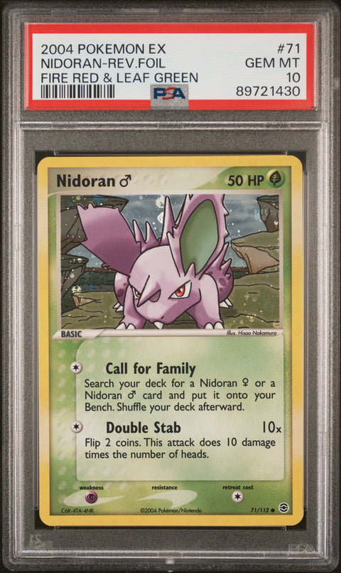 2004 Pokemon Ex Fire Red & Leaf Green #71 Nidoran-Rev.Foil PSA 10