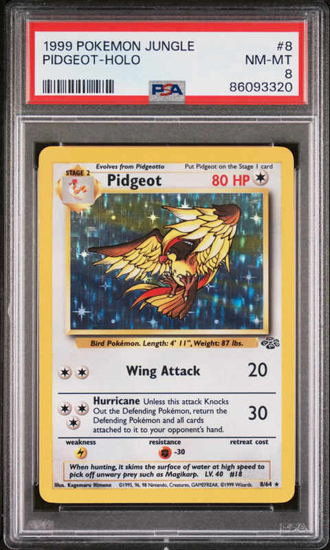 1999 Pokemon Jungle #8 Pidgeot-Holo PSA 8