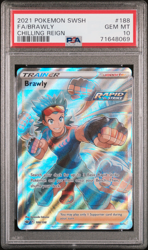 2021 Pokemon Sword & Shield Chilling Reign #188 Fa/Brawly Chilling Reign PSA 10