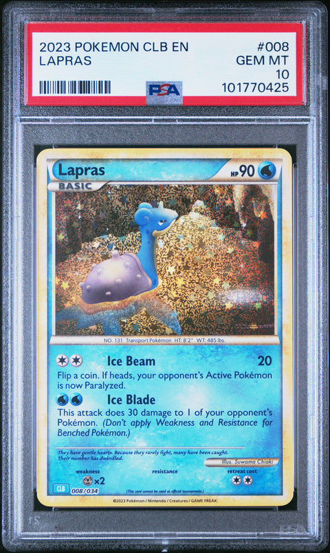 2023 Pokemon Clb-TCG Classic Blastoise & Suicune Ex Deck #008 Lapras PSA 10