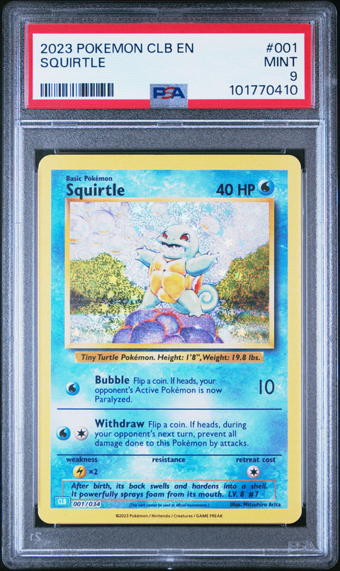 2023 Pokemon Clb Blastoise & Suicune Ex Deck #001 Squirtle PSA 9