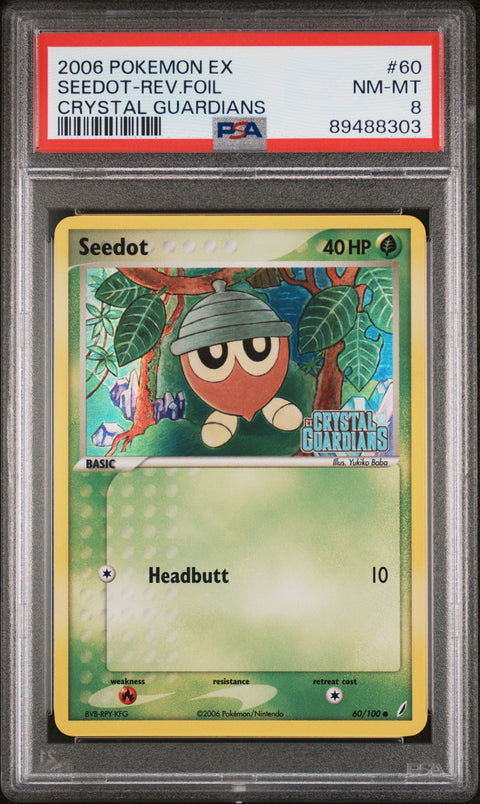 2006 Pokemon Ex Crystal Guardians #60 Seedot-Rev.Foil Crystal Guardians PSA 8