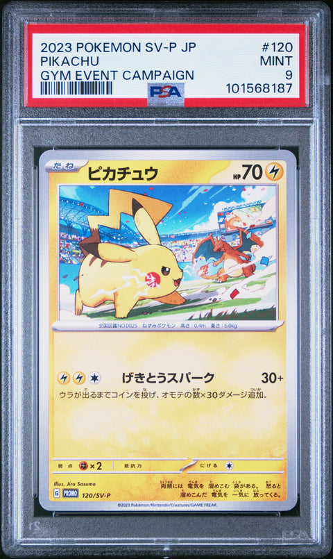 2023 Pokemon Japanese Sv-P Promo #120 Pikachu Gym Event Campaign PSA 9