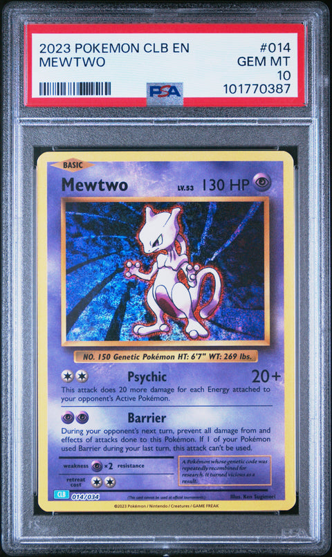 2023 Pokemon Clb-Classic Blastoise & Suicune Ex Deck #014 Mewtwo PSA 10