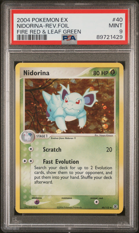 2004 Pokemon Ex Fire Red & Leaf Green #40 Nidorina-Rev.Foil PSA 9