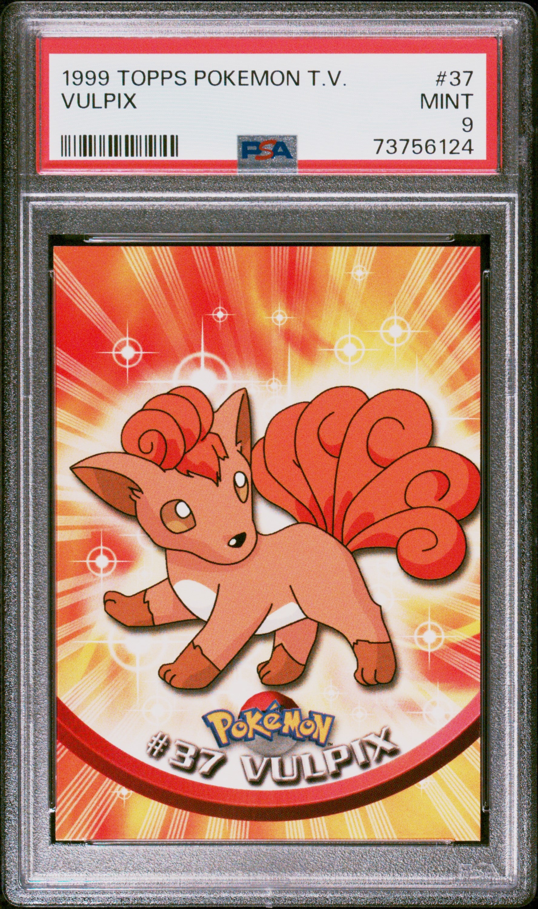 VULPIX | 1999 TOPPS POKEMON TV 37 | FOIL | PSA MINT 9 VULPIX | 1999 TOPPS POKEMON TV 37 | FOIL | PSA MINT 9