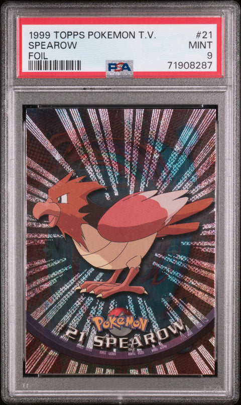 1999 Topps Pokemon Tv #21 Spearow Foil PSA 9