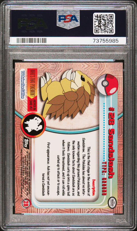 1999 Topps Pokemon Tv #28 Sandslash PSA 9