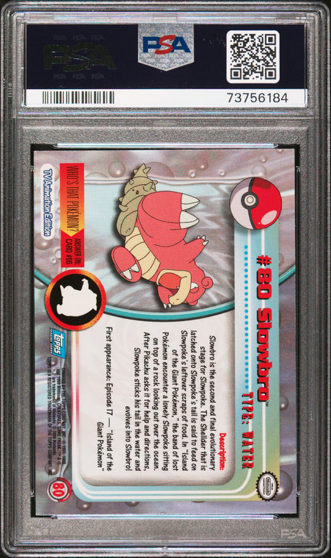 2000 Topps Pokemon Tv Animation Series 2 #80 Slowbro Animation Series 2 PSA 8