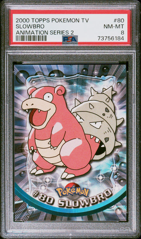 2000 Topps Pokemon Tv Animation Series 2 #80 Slowbro Animation Series 2 PSA 8