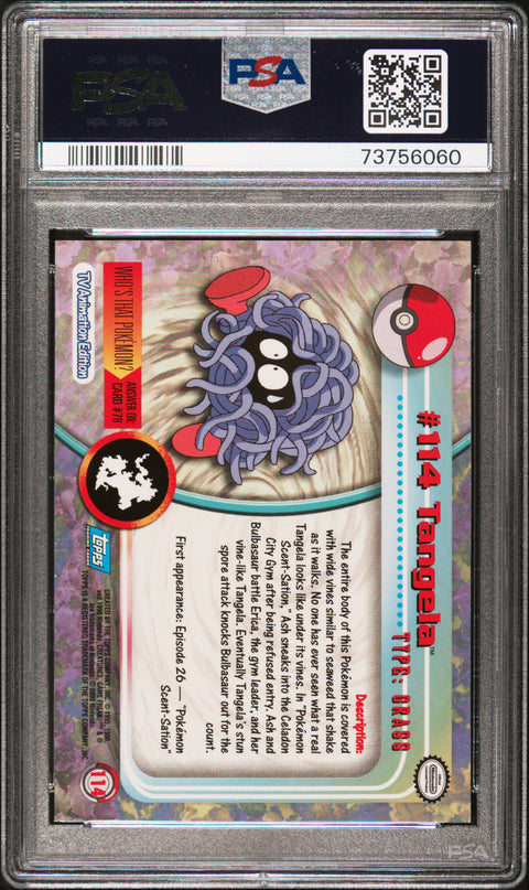 2000 Topps Pokemon Tv Animation Series 2 #114 Tangela Tv PSA 8