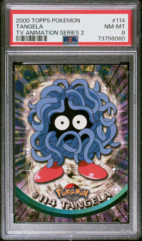 2000 Topps Pokemon Tv Animation Series 2 #114 Tangela Tv PSA 8