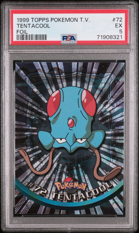1999 Topps Pokemon Tv #72 Tentacool Foil PSA 5