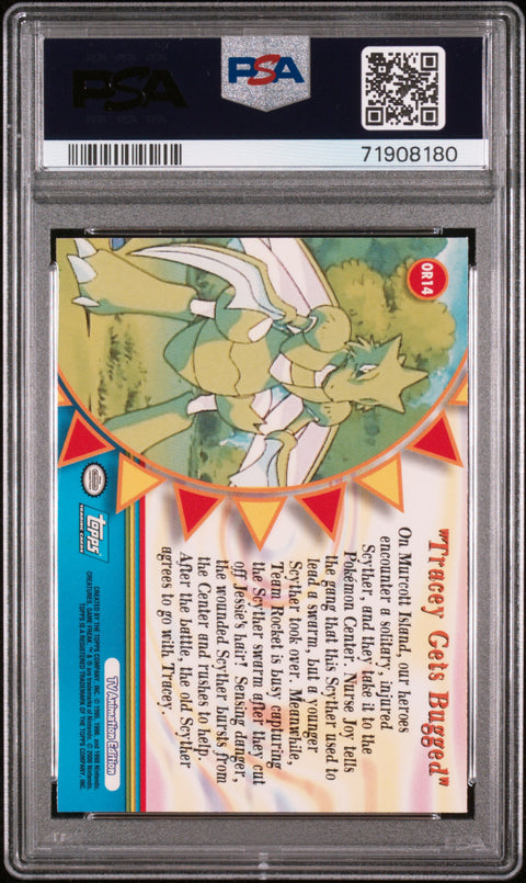 2000 Topps Pokemon Tv Anim S.3 Orange Islands #OR14 Tracey Gets Bugged PSA 9