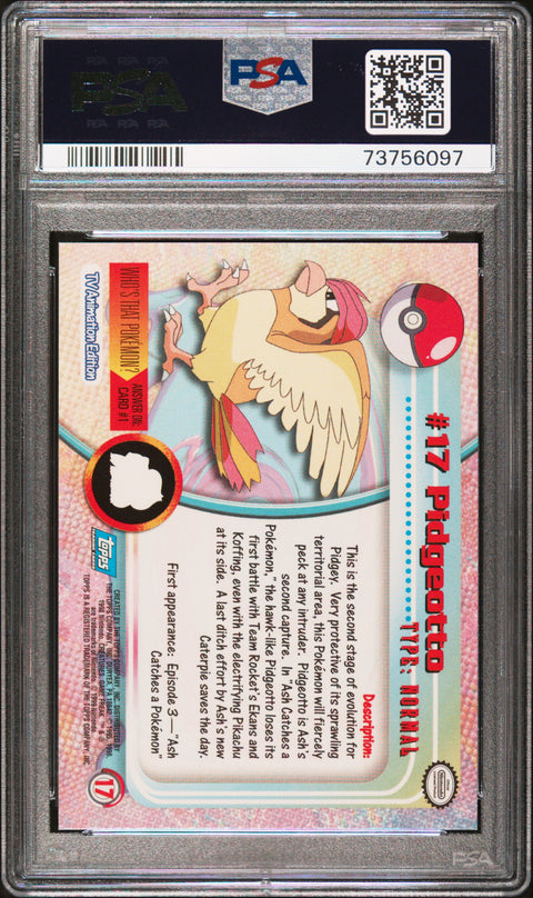 1999 Topps Pokemon Tv #17 Pidgeotto PSA 10