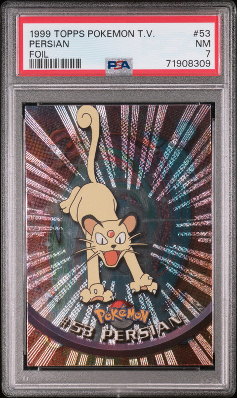 1999 Topps Pokemon Tv #53 Persian Foil PSA 7