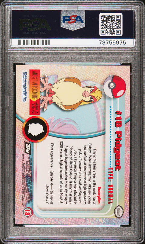 1999 Topps Pokemon Tv #18 Pidgeot PSA 5