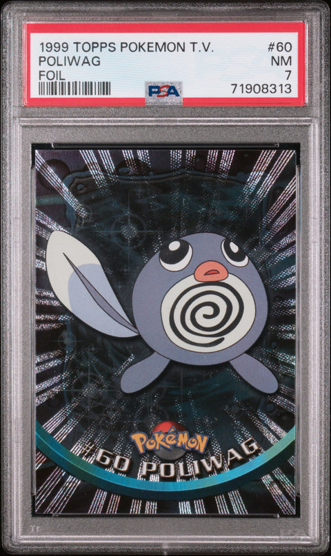 1999 Topps Pokemon Tv #60 Poliwag Foil PSA 7