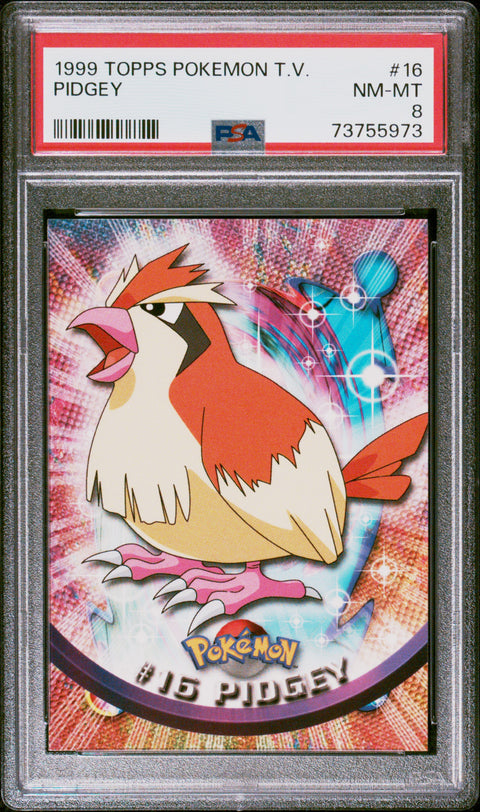 1999 Topps Pokemon Tv #16 Pidgey PSA 8