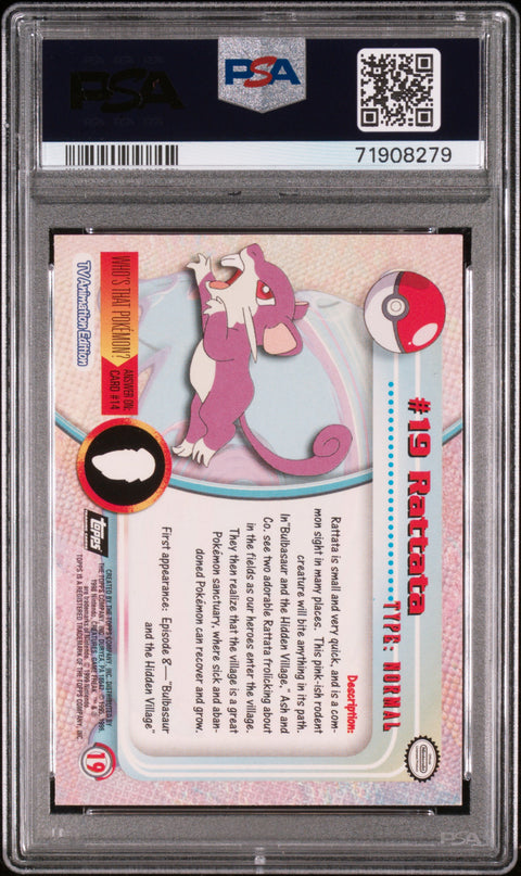 1999 Topps Pokemon Tv #19 Rattata Foil PSA 8