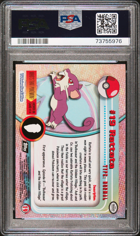 1999 Topps Pokemon Tv #19 Rattata PSA 8