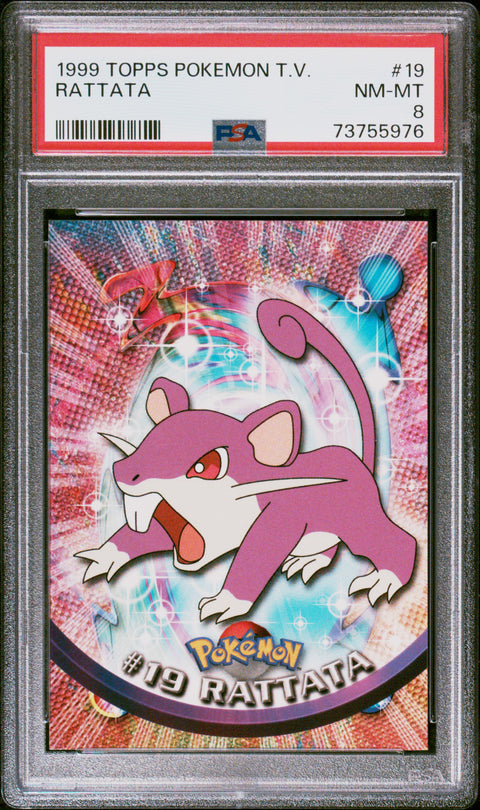 1999 Topps Pokemon Tv #19 Rattata PSA 8