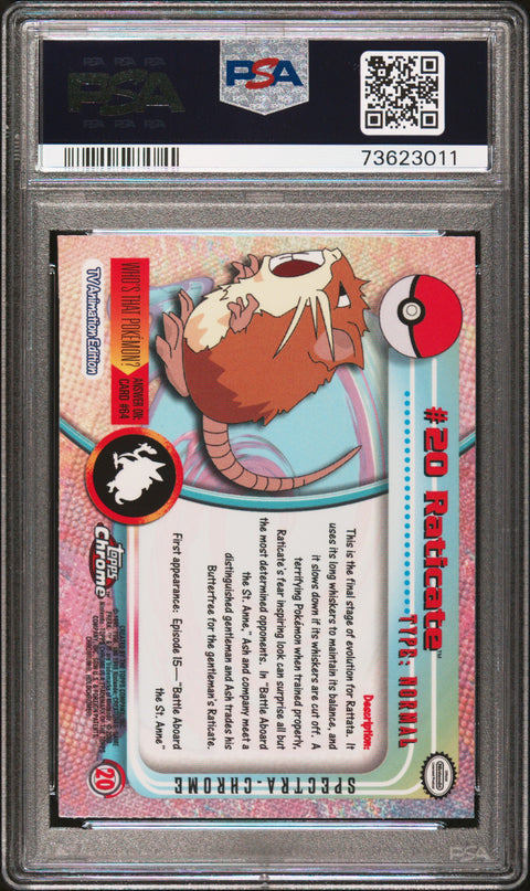 2000 Topps Chrome Pokemon T.V. #20 Raticate Pokemon T.V.-Spectra PSA 4