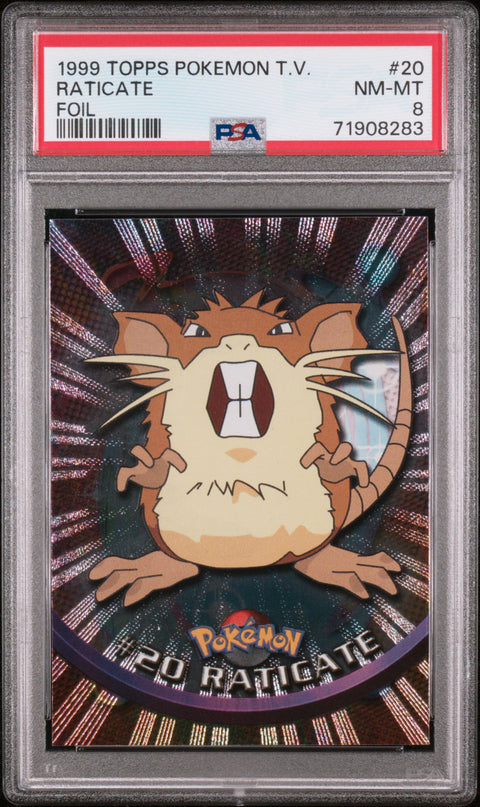 1999 Topps Pokemon Tv #20 Raticate Foil PSA 8