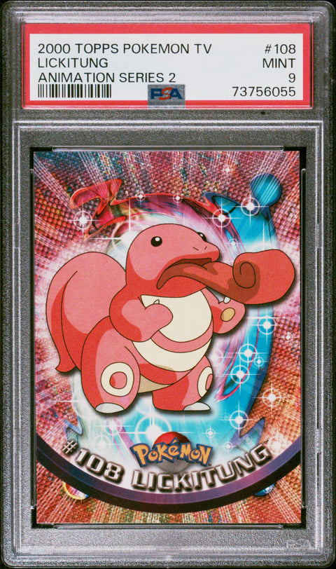 2000 Topps Pokemon Tv Animation Series 2 #108 Lickitung Animation Series 2 PSA 9