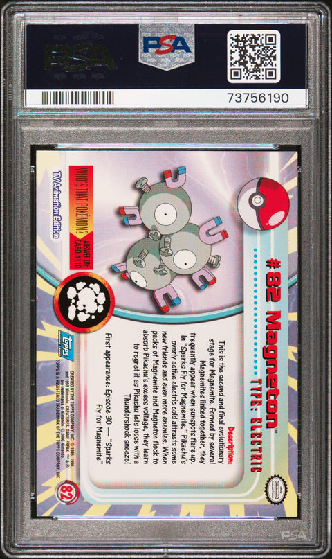 2000 Topps Pokemon Tv Animation Series 2 #82 Magneton Animation Series 2 PSA 9