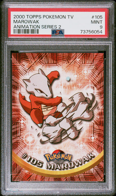 2000 Topps Pokemon Tv Animation Series 2 #105 Marowak Animation Series 2 PSA 9
