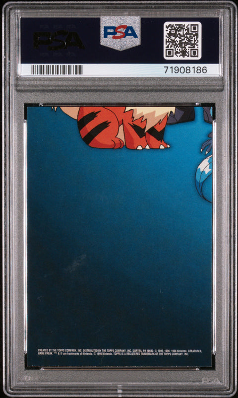 1999 Topps Pokemon Series 1 Character Cards #TV11 Meowth PSA 8