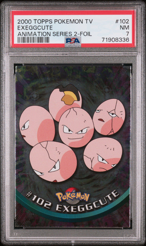 2000 Topps Pokemon Tv Animation Series 2 #102 Exeggcute PSA 7