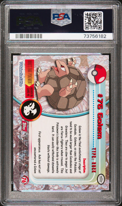 1999 Topps Pokemon Tv #76 Golem PSA 9