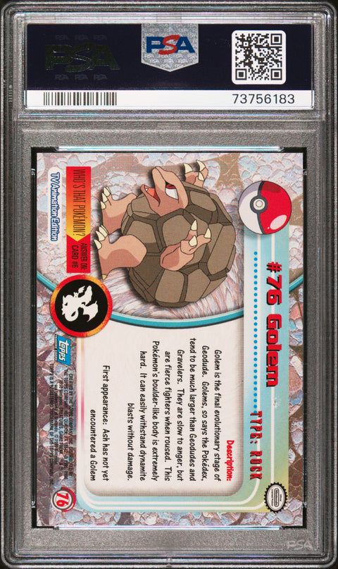 1999 Topps Pokemon Tv #76 Golem PSA 7