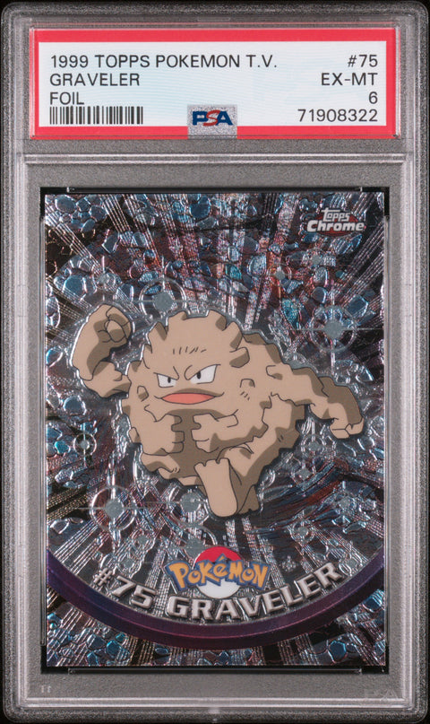 1999 Topps Pokemon Tv #75 Graveler Foil PSA 6