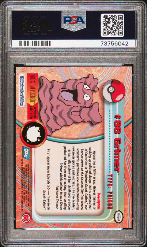 2000 Topps Pokemon Tv Animation Series 2 #88 Grimer Tv Animation Series 2 PSA 9