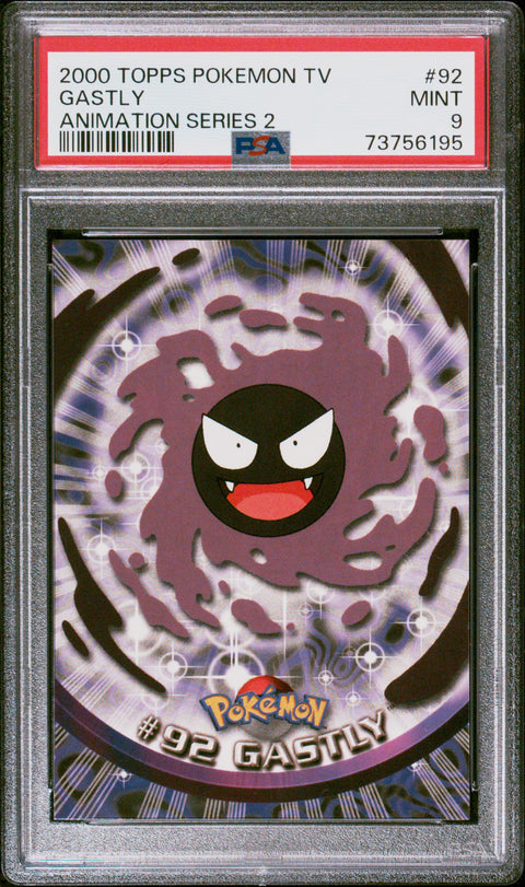 2000 Topps Pokemon Tv Animation Series 2 #92 Gastly Animation Series 2 PSA 9