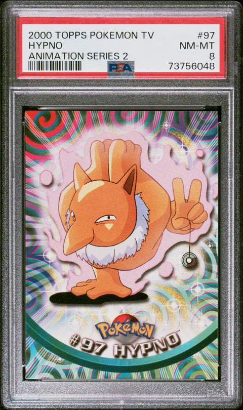 2000 Topps Pokemon Tv Animation Series 2 #97 Hypno Animation Series 2 PSA 8