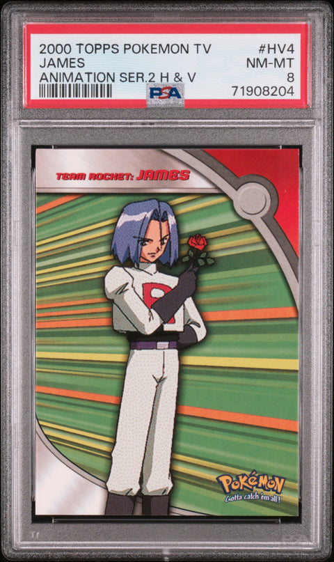 2000 Topps Pokemon Tv Animation Series 2 Heroes & Villains #HV4 James PSA 8